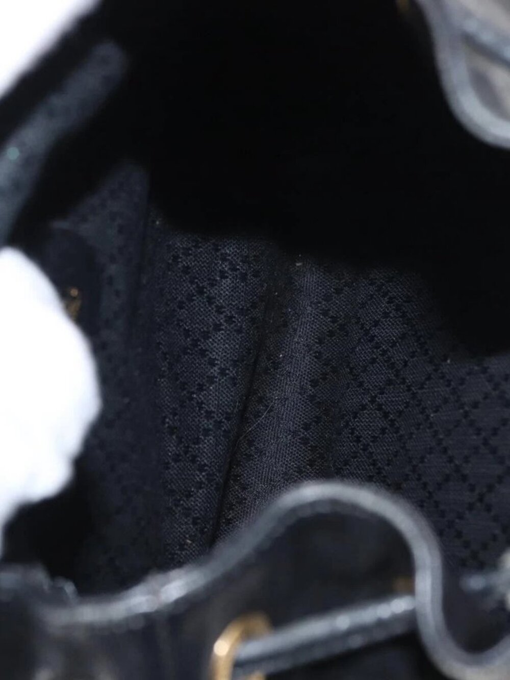 GUCCI Bamboo Backpack Leather Black Gold - Picture 13 of 16